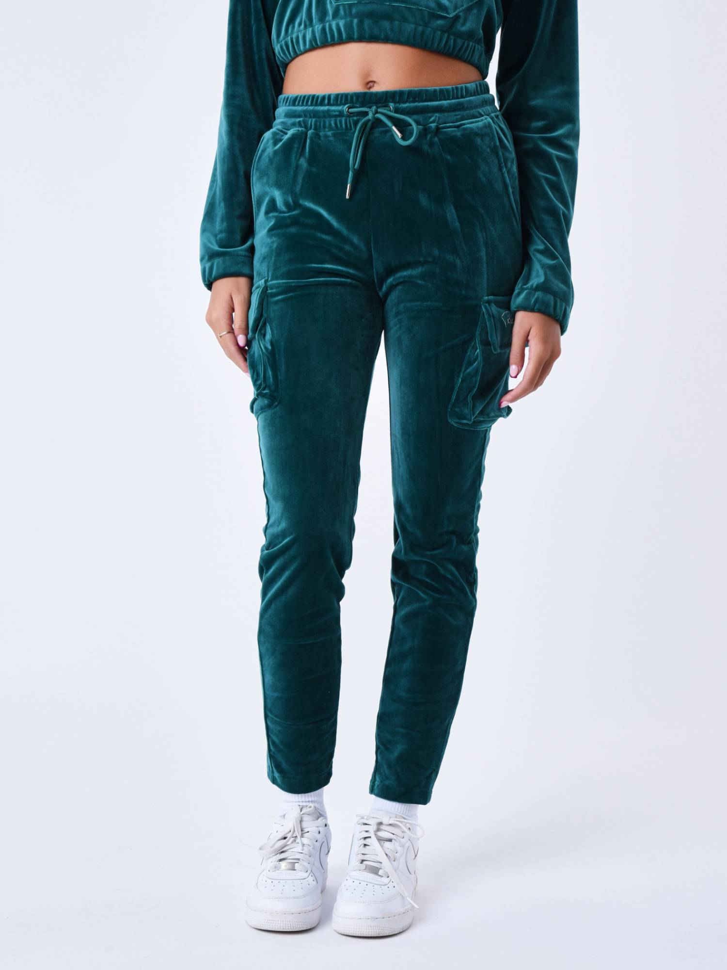 Project X Paris Velvet Signature Cargo Joggers - Green