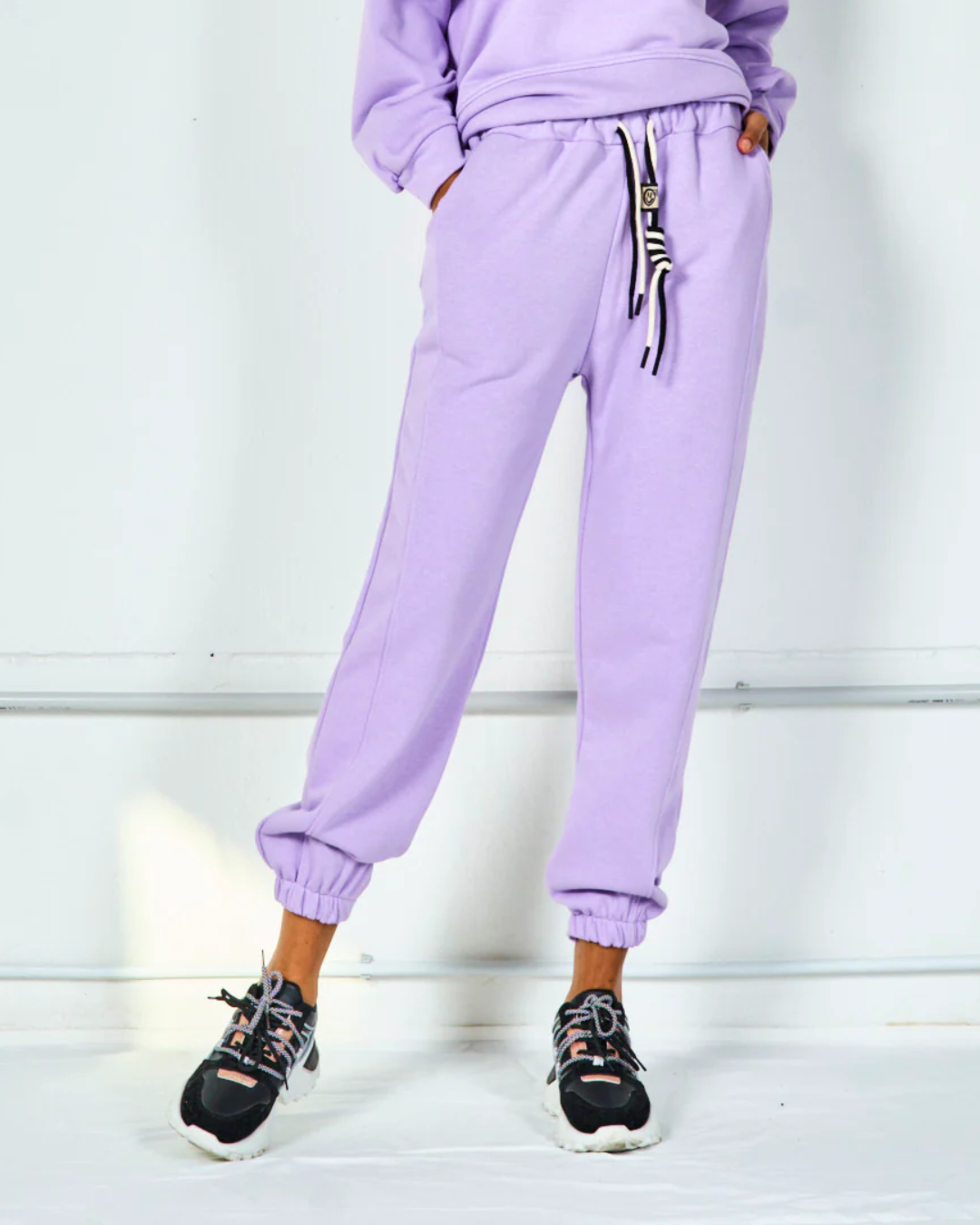 Elastic Jogger Pants - Lilac
