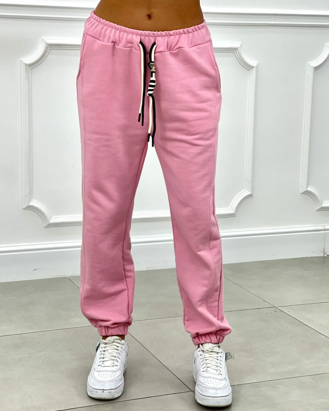 Elastic Jogger Pants - Pink