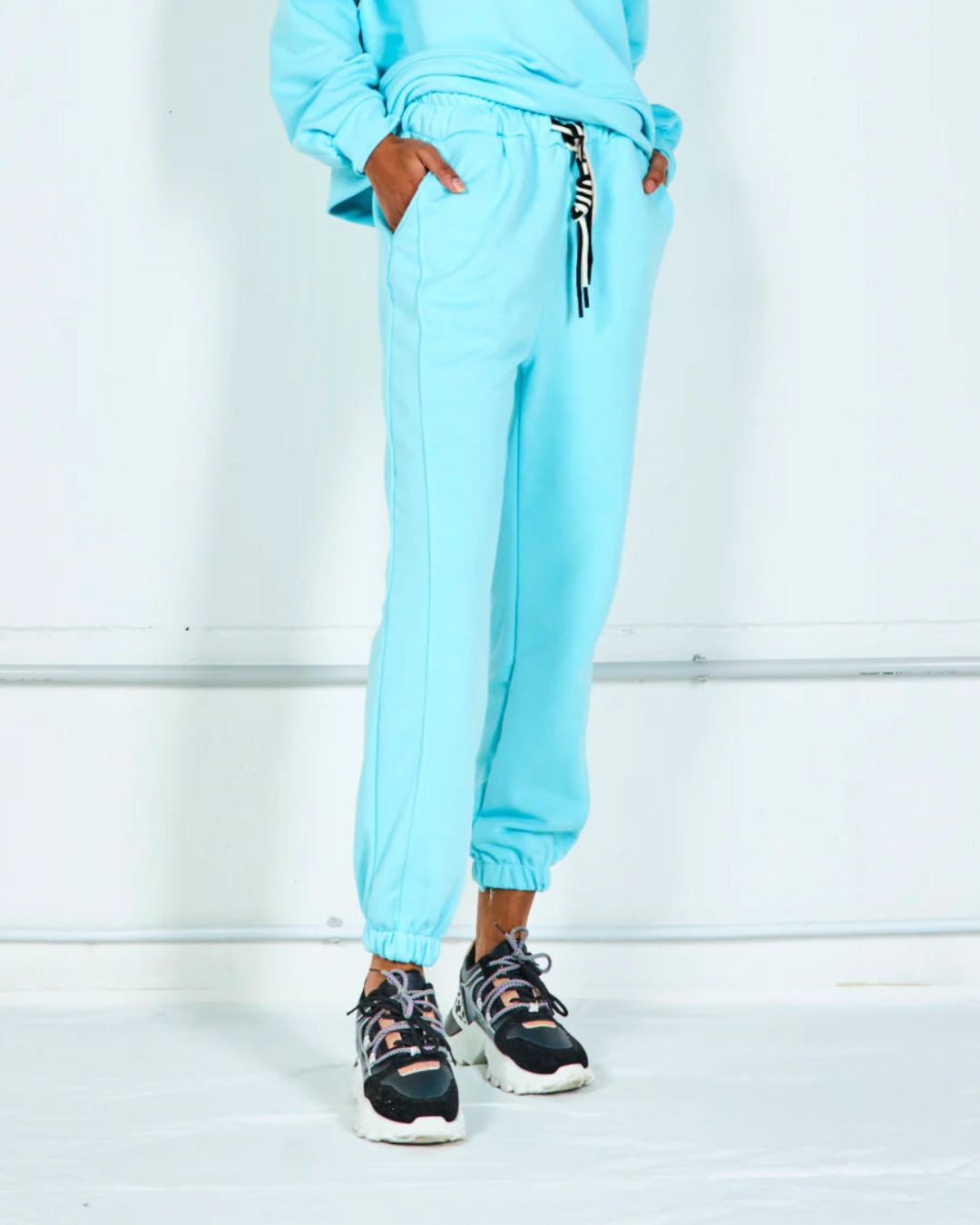 Elastic Jogger Pants - Sky Blue