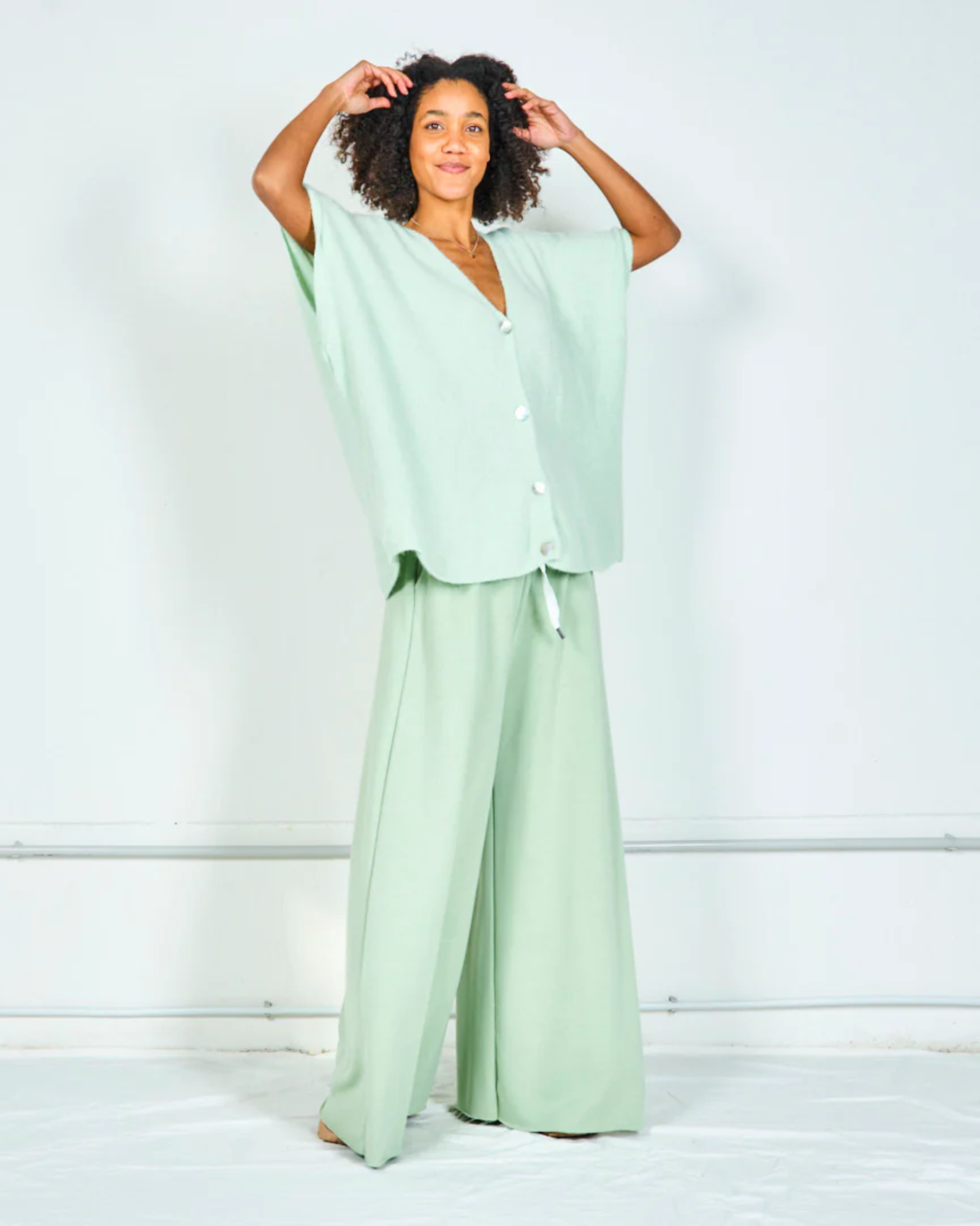 Wide-Leg Pants - Mint