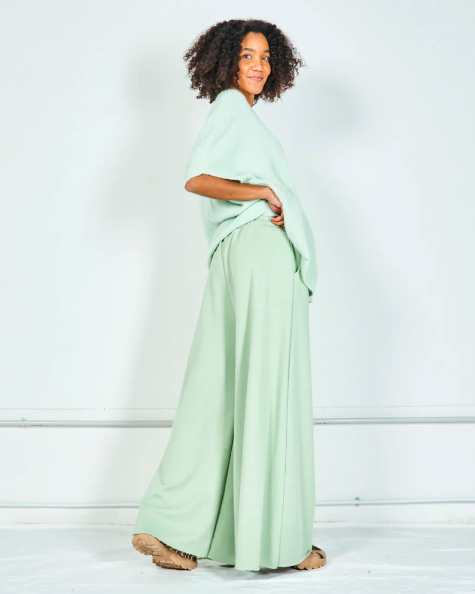 Wide-Leg Pants - Mint