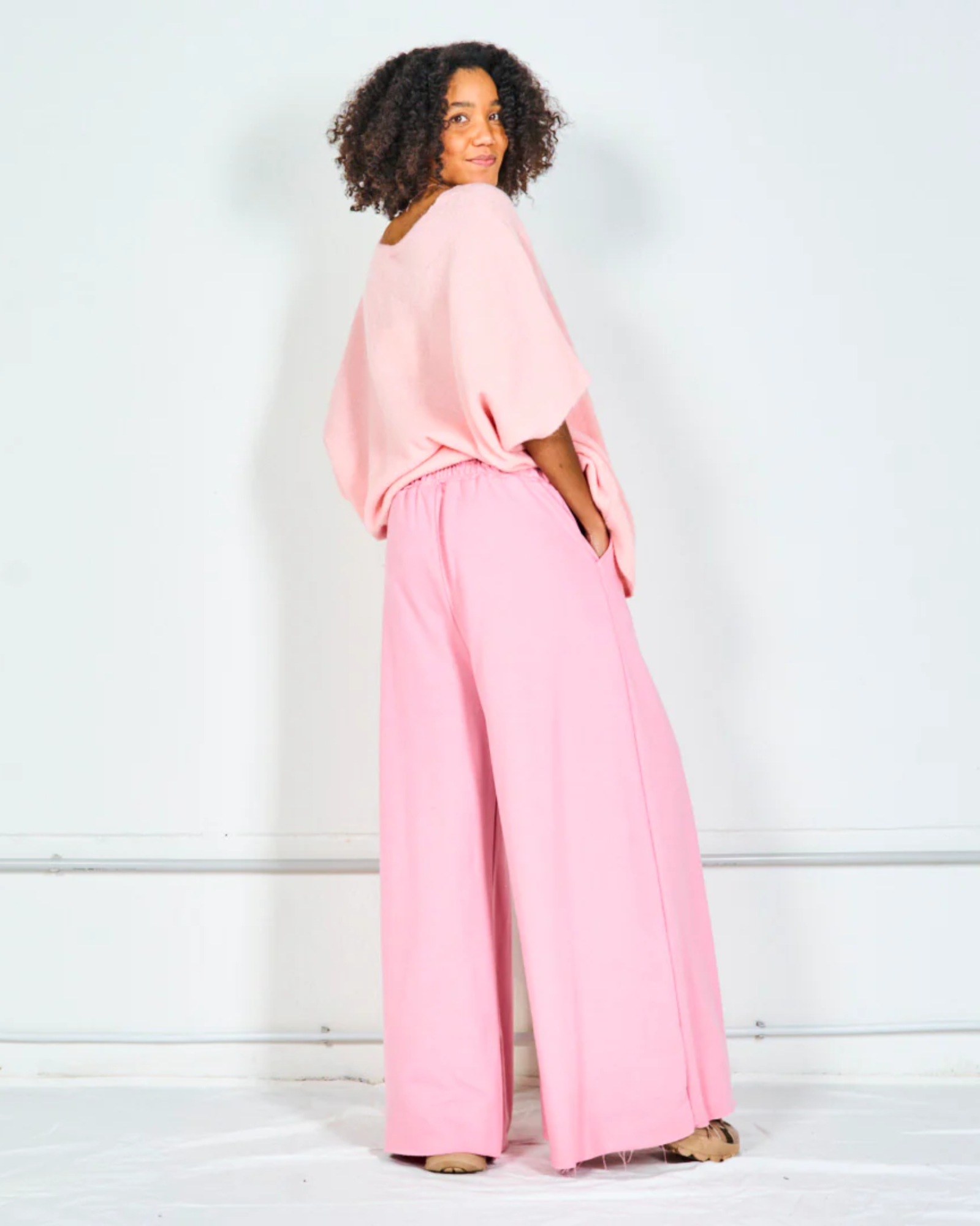 Wide-Leg Pants - Pink
