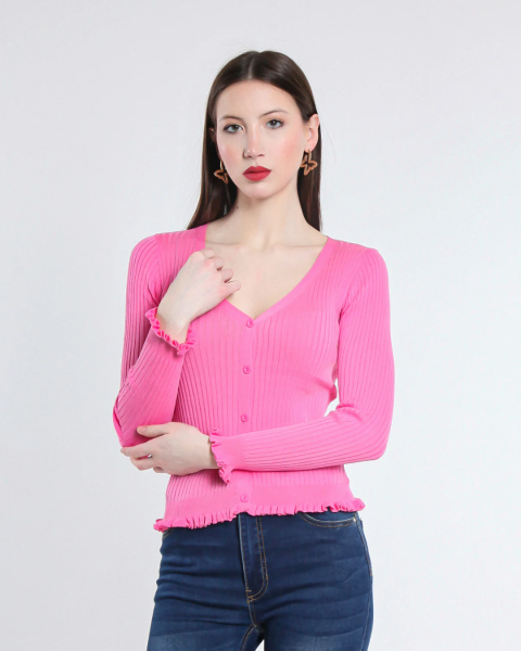 Viscose Cardigan - Fuchsia