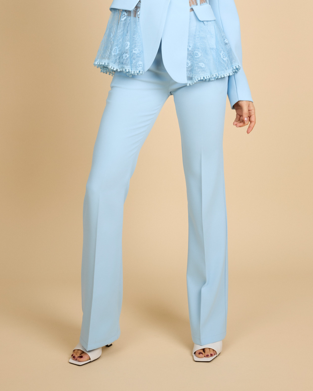 Elegant Flared Trousers - Sky Blue