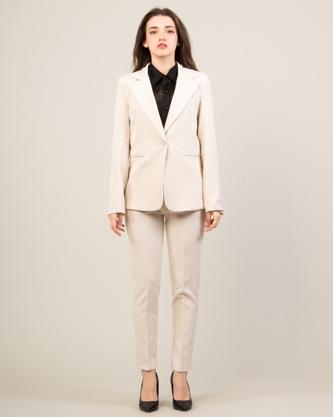 Elegant Blazer Jacket - Beige