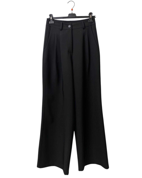 Elegant Wide Leg Trousers - Black