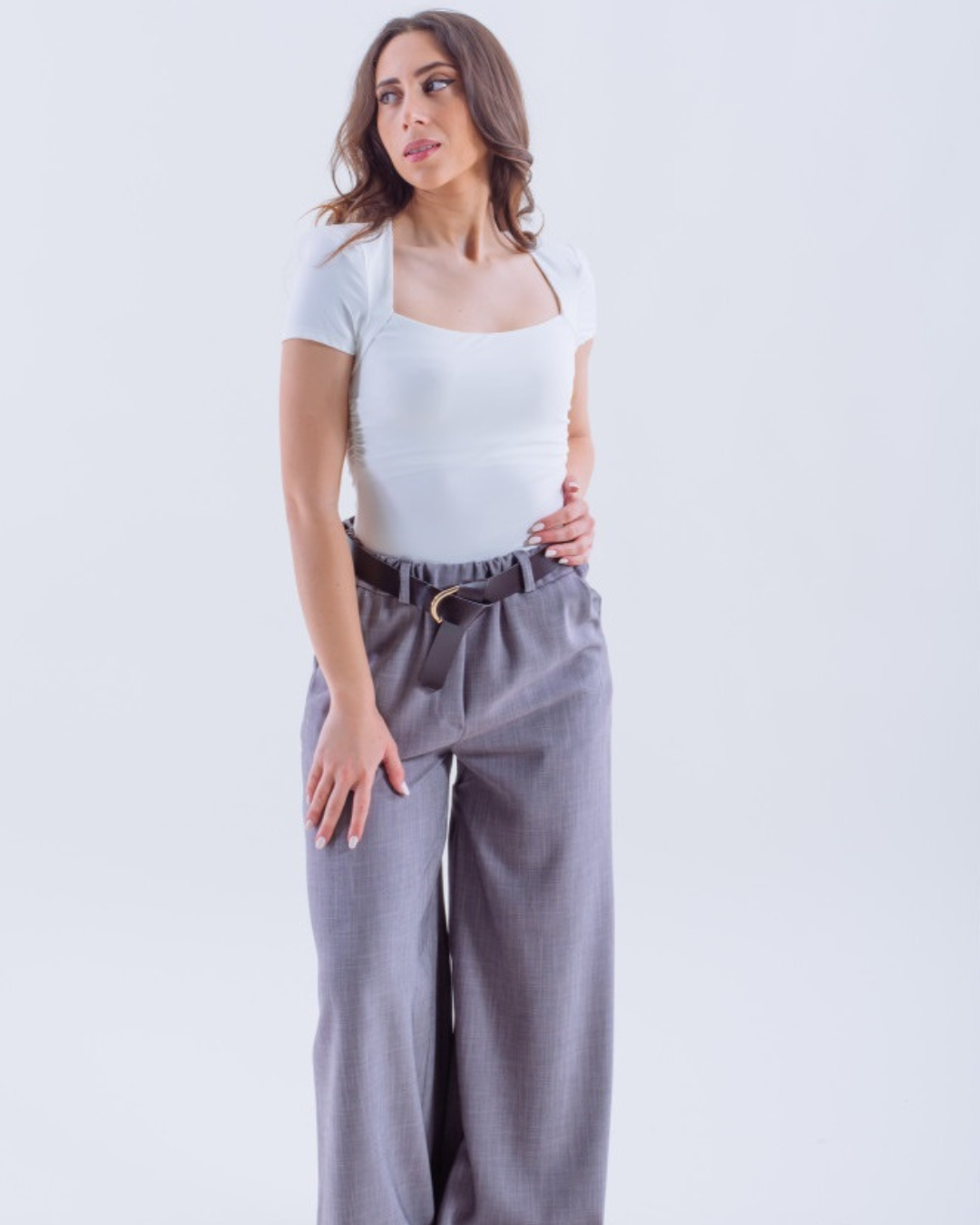 Square-Neck Bodysuit - White
