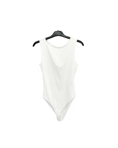 Sleeveless Scoop-Neck Bodysuit - White