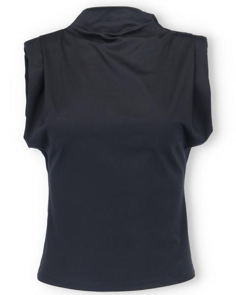 Padded Shoulders Top - Black