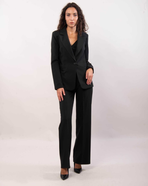 Elegant Flared Trousers - Black