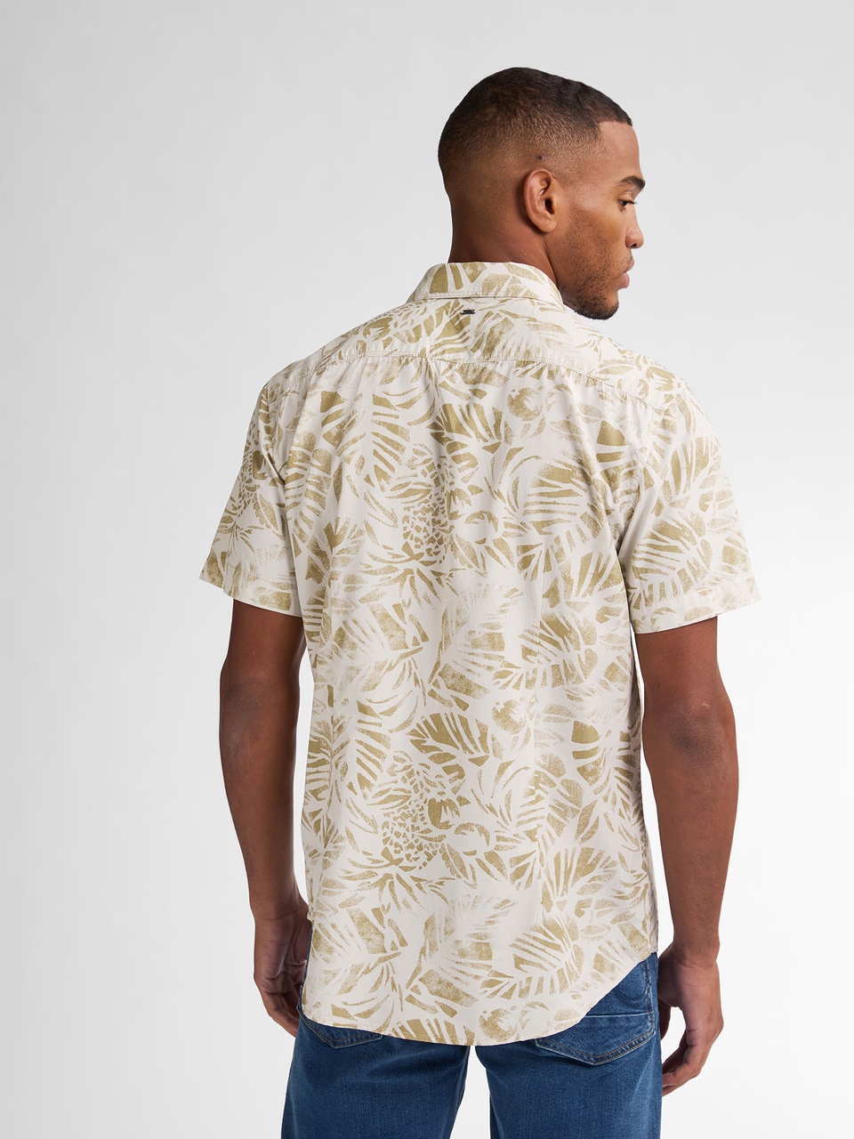 Petrol Botanical Shirt Riverwalk - Beige