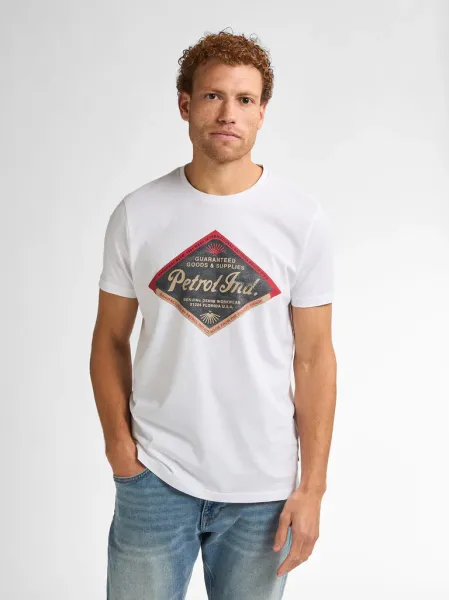 Petrol Artwork T-shirt Bluefin - White