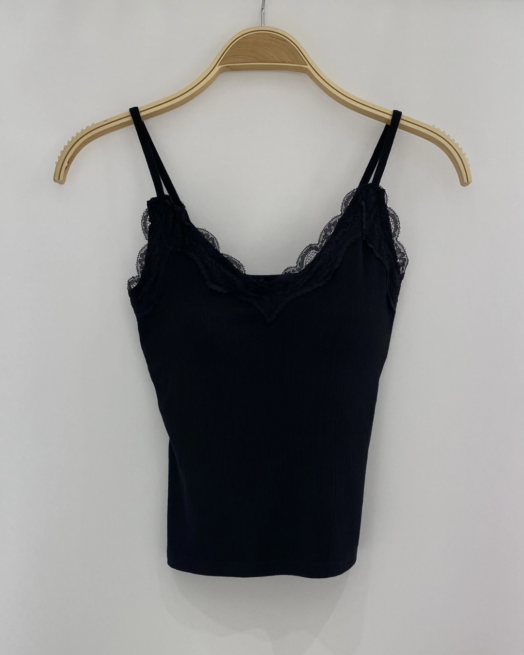 Lace Detail Tank Top - Black