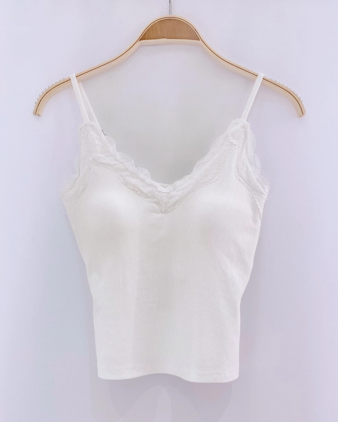 Lace Detail Tank Top - White