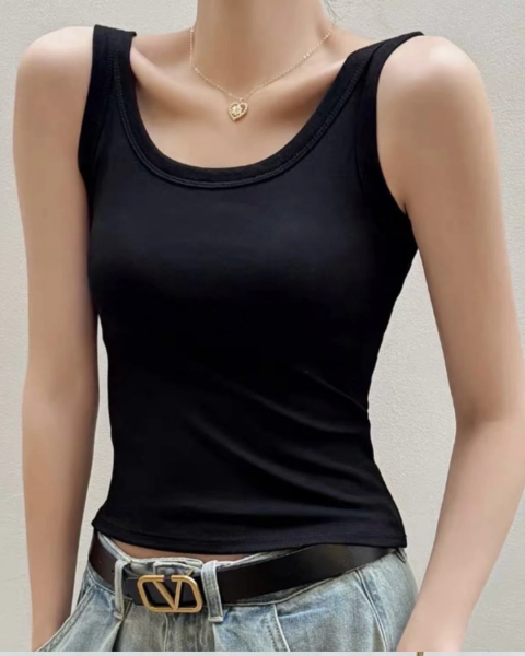 Ribbed Tank Top - Black