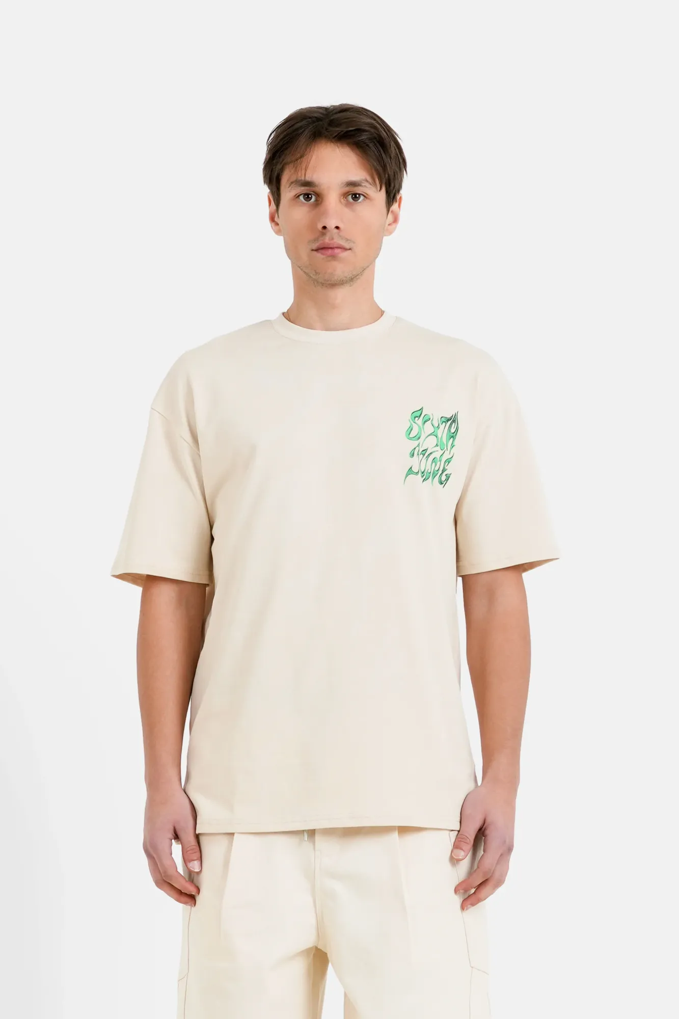 Sixth June 3D Chrome Backprint T-shirt - Beige