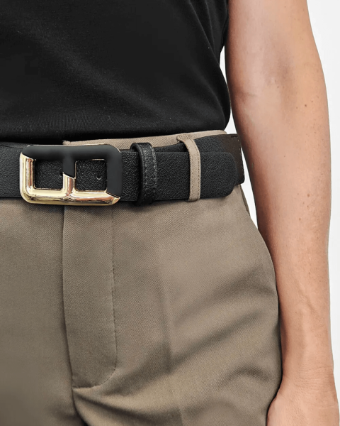 Elastic Belt with Buckle - Black