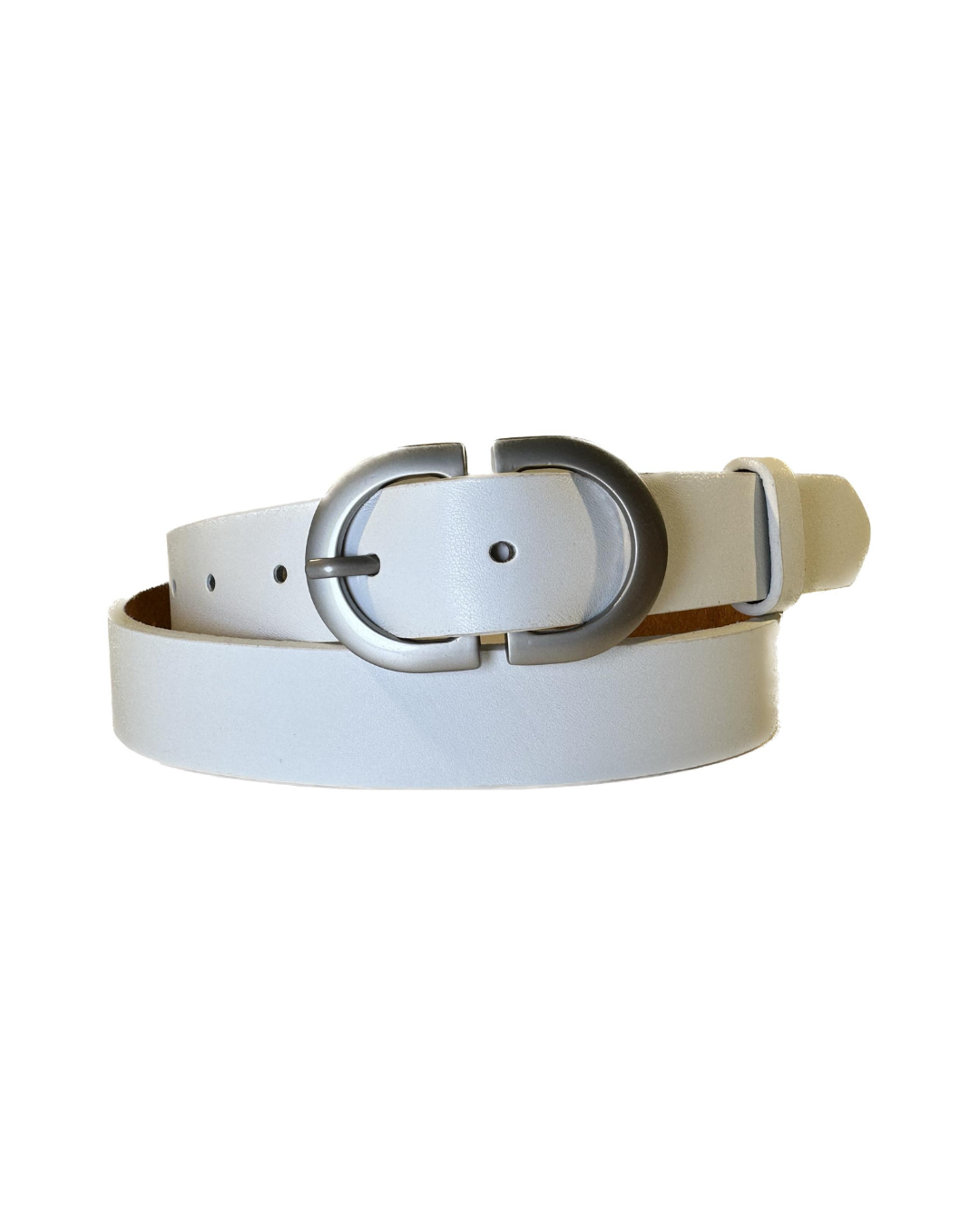 Double Buckle Belt - White
