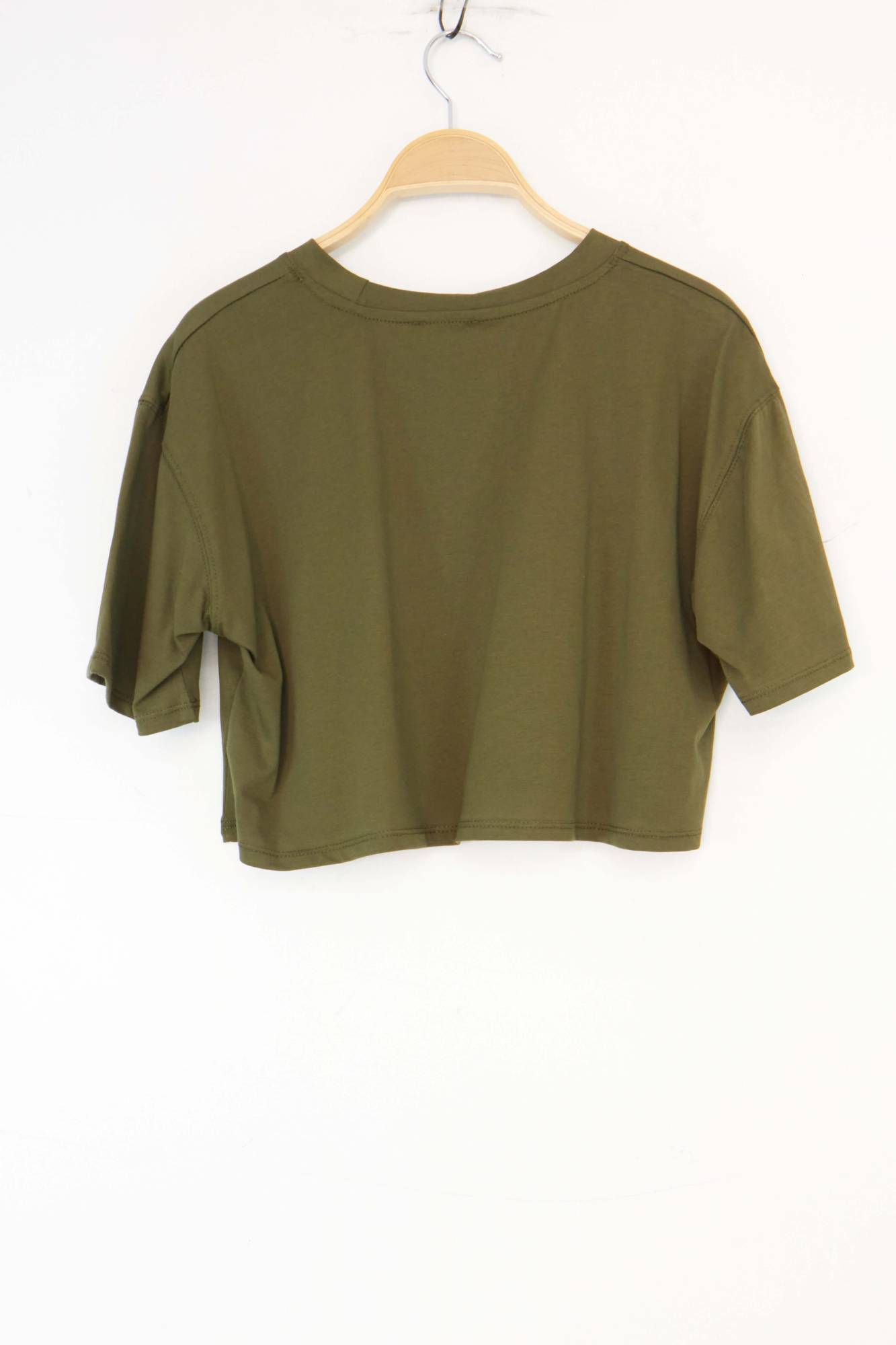 Oversized Cropped T-shirt - Khaki