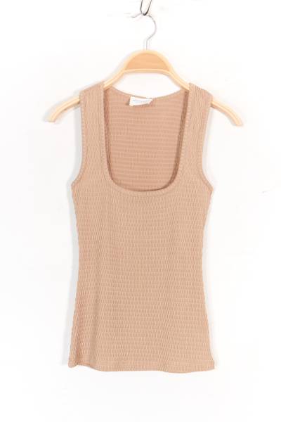 Textured Tank Top - Beige