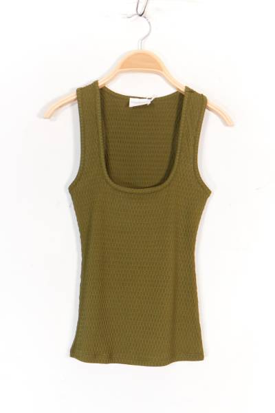 Textured Tank Top - Khaki