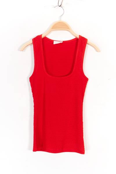 Textured Tank Top - Red