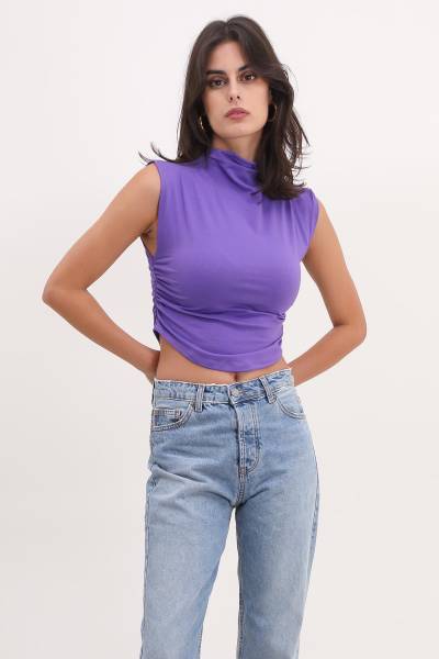 High Neck Top - Lilac