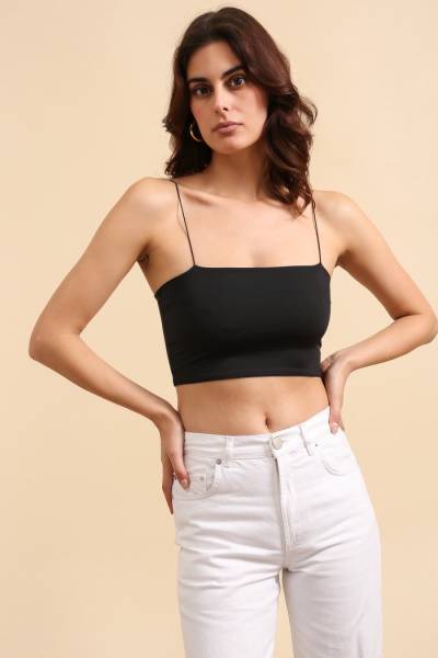 Spaghetti Straps Lined Bustier - Black