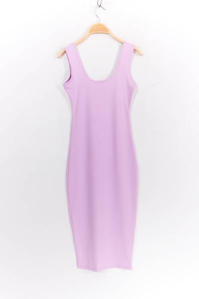 Fitted Midi Tank Dress - Lilac
