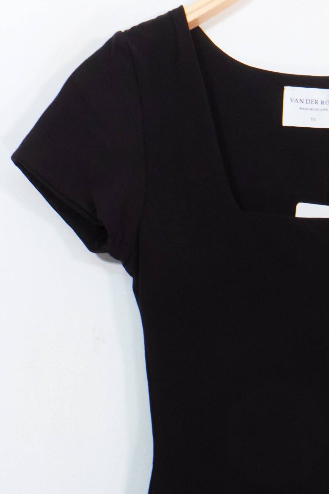 Square Neck Fitted Top - Black