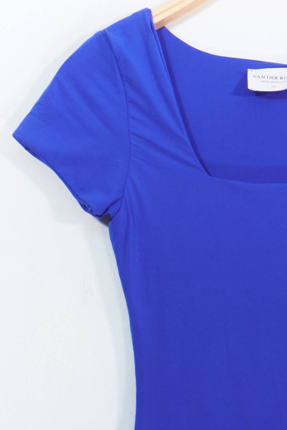 Square Neck Fitted Top - Royal Blue