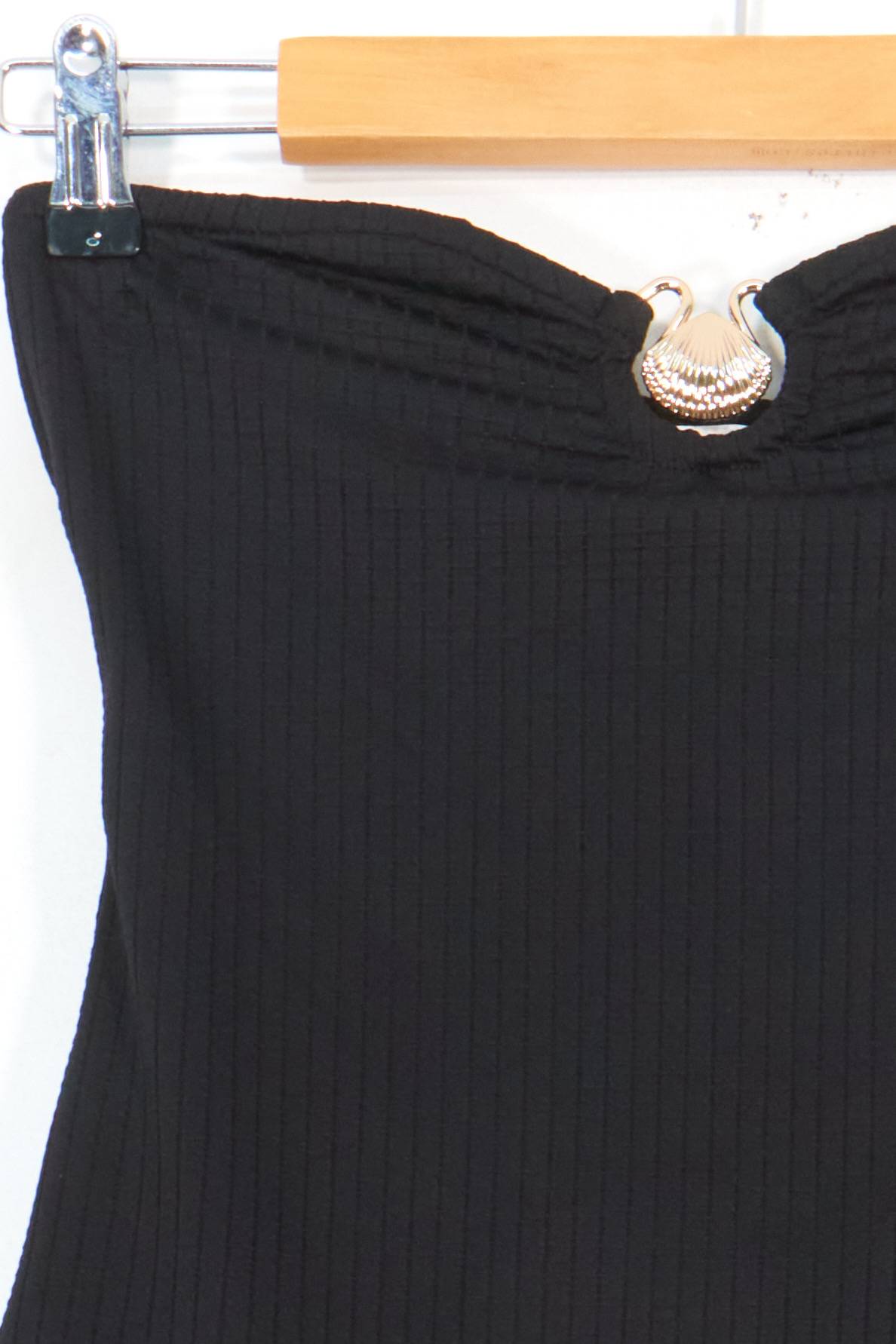 Asymmetrical Bustier with Jewelry - Black