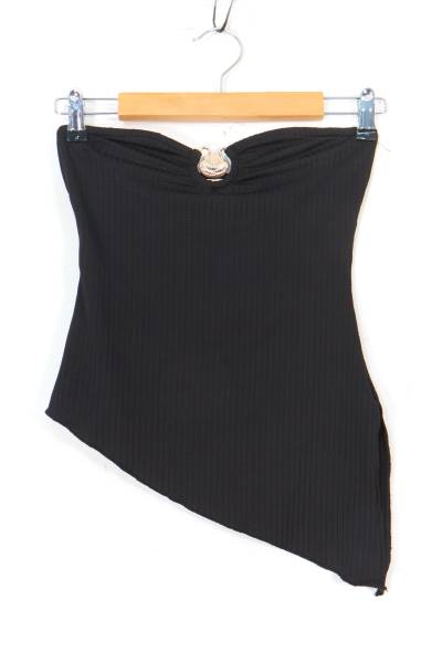 Asymmetrical Bustier with Jewelry - Black