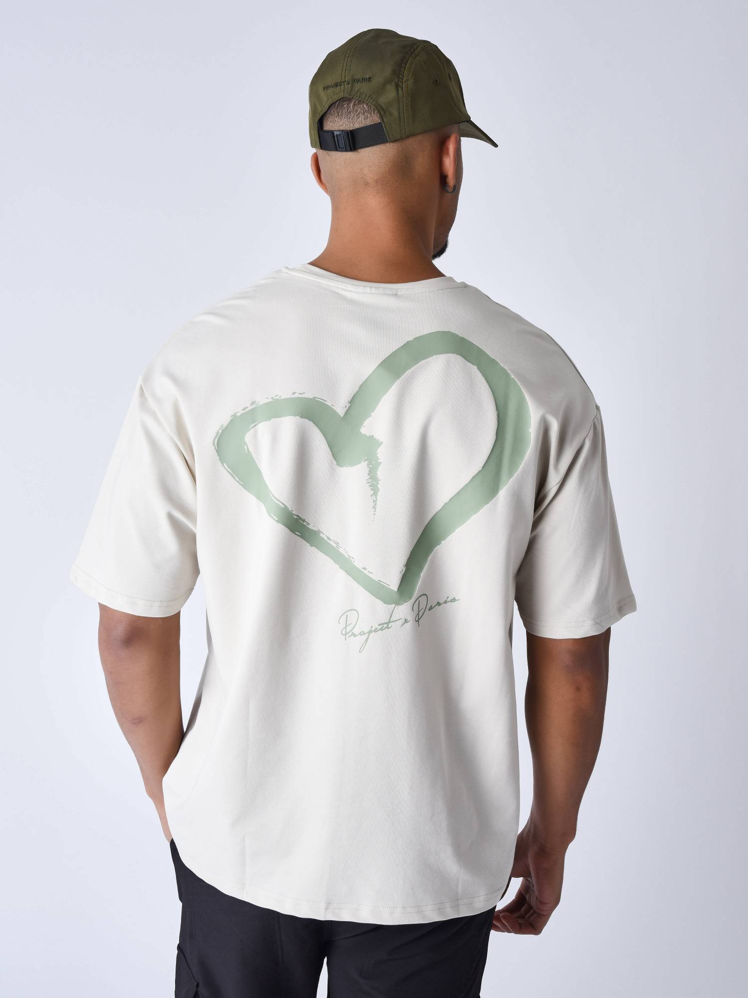 Project X Paris Embroidered Heart Street T-shirt - Beige