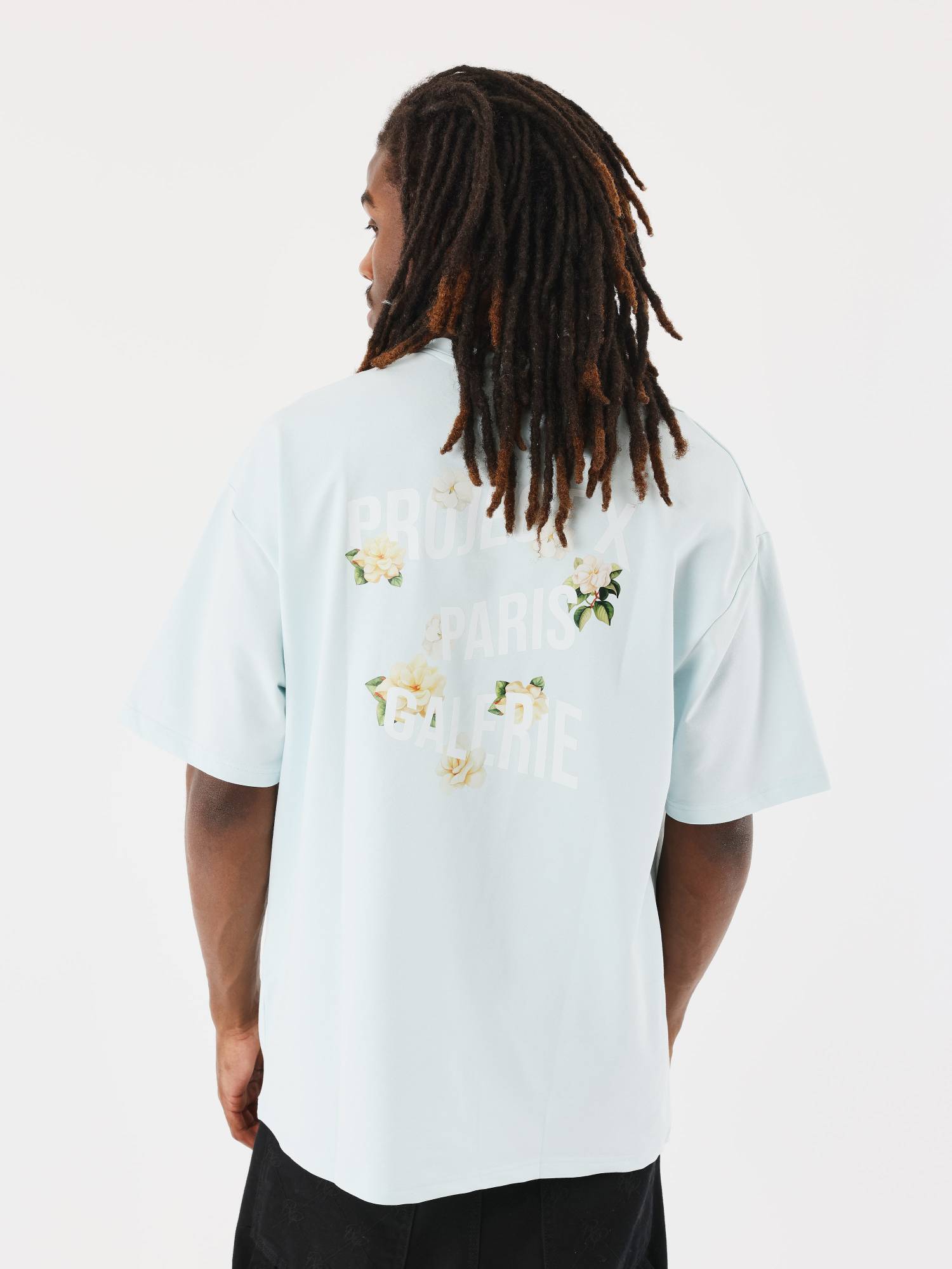 Project X Paris Large Floral T-shirt - Sky Blue