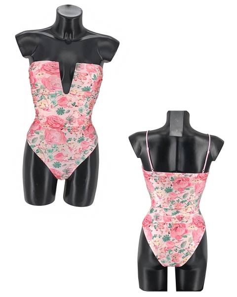 Floral Print Bodysuit - Pink