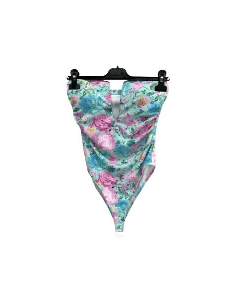 Floral Print Bodysuit - Turquoise