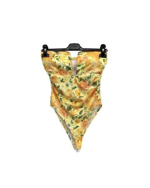 Floral Print Bodysuit - Yellow