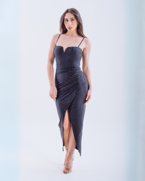 Rhinestones Bandeau Dress - Silver