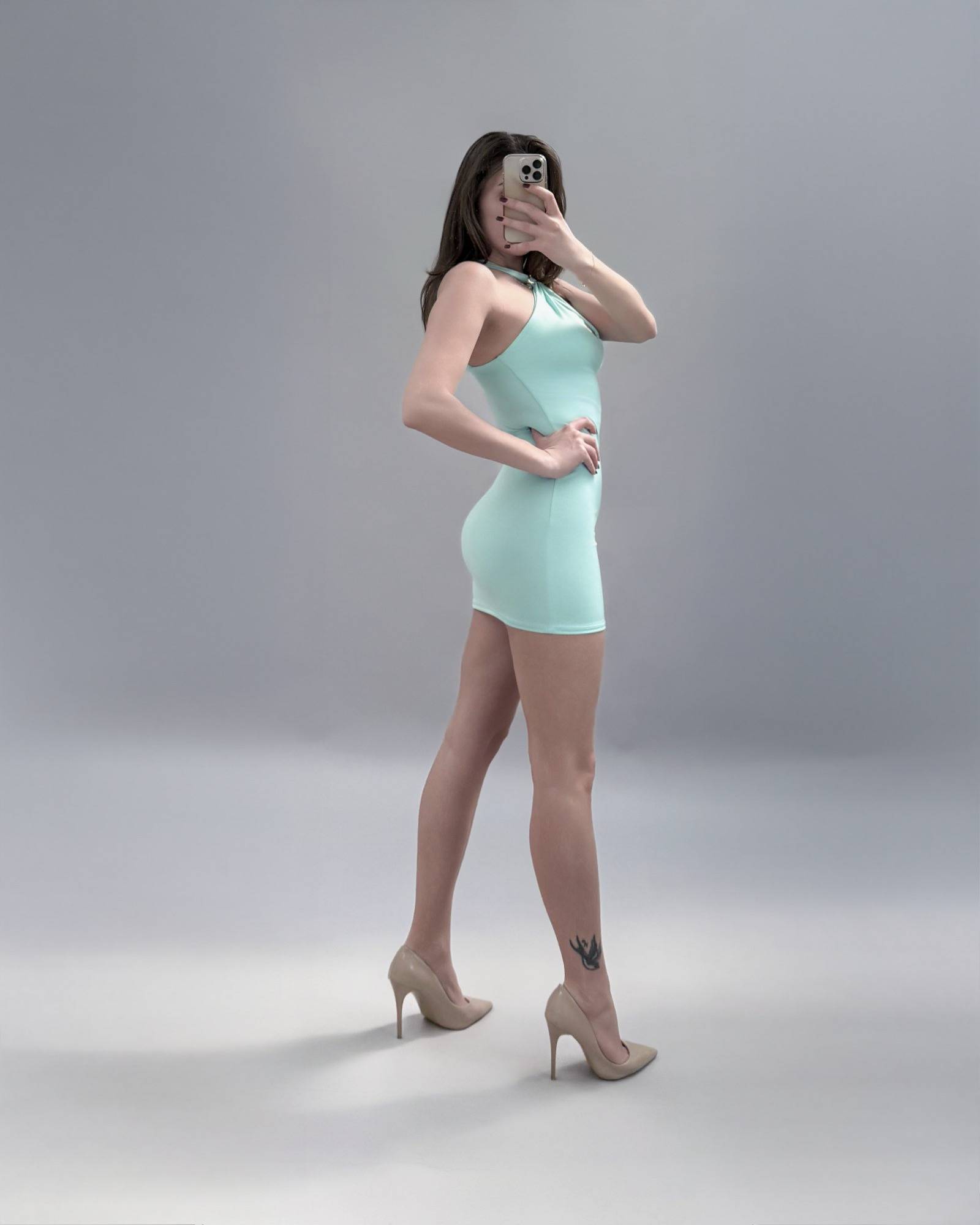 Halter Keyhole Mini Dress - Mint