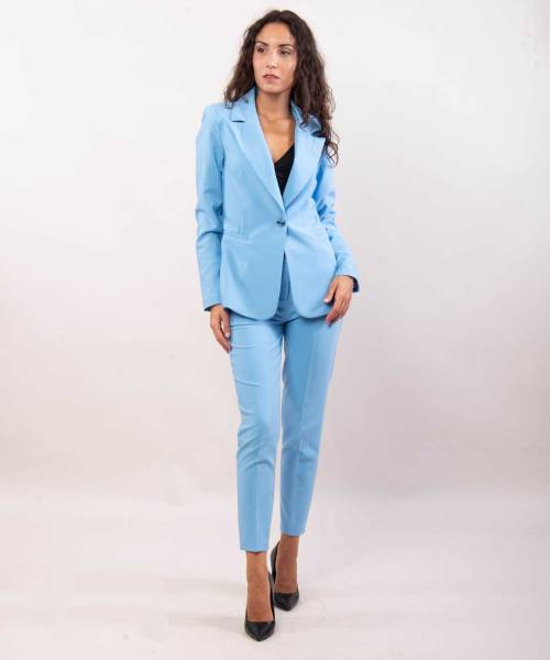 Elegant Suit Trousers - Sky Blue