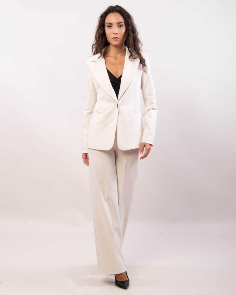 Elegant Wide Leg Trousers - Beige