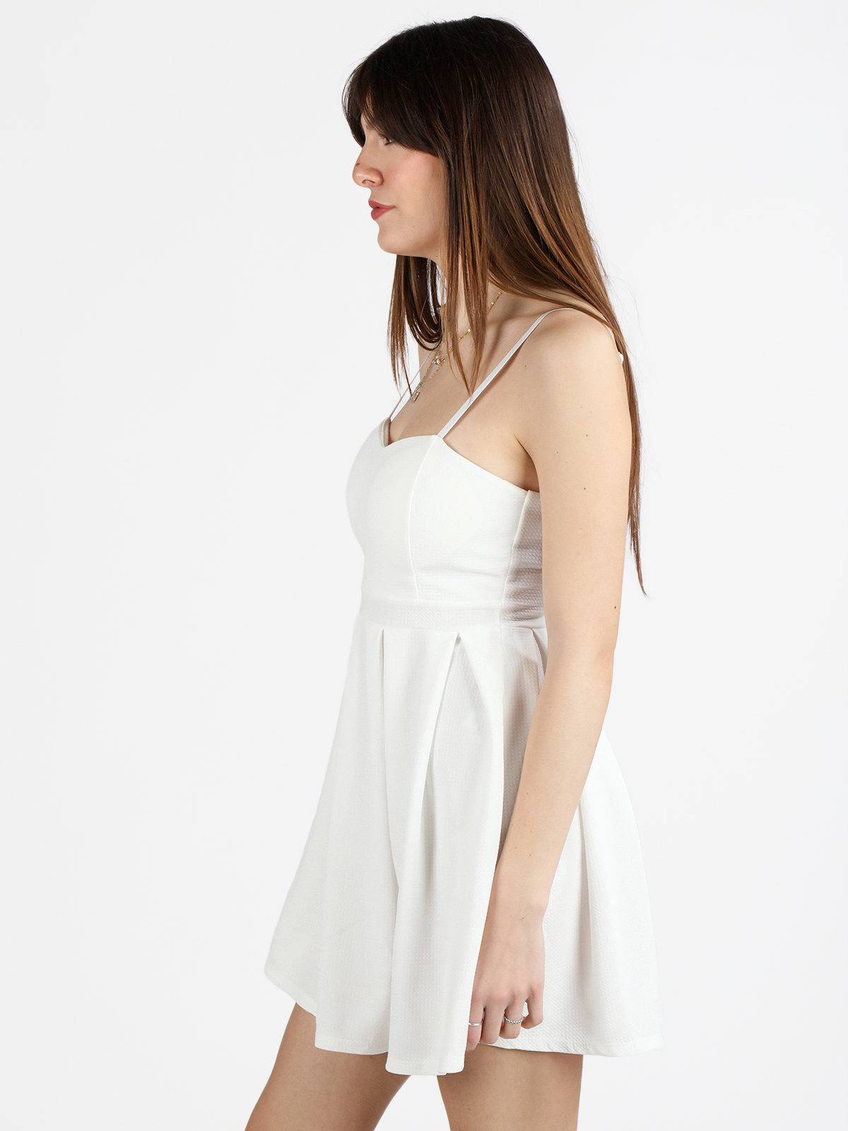 Sweetheart Neckline Dress - White