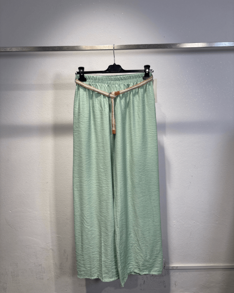 Wide-Leg Relaxed Fit Pants - Mint