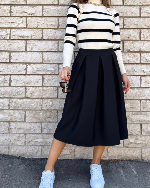 Solid Colour Skirt - Black