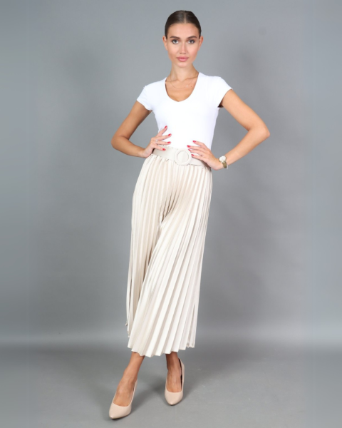 Pleated Skirt - Beige