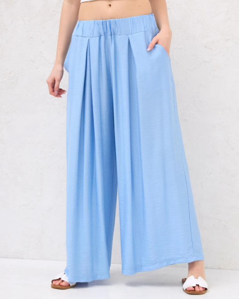 Wide Leg Pants - Sky Blue