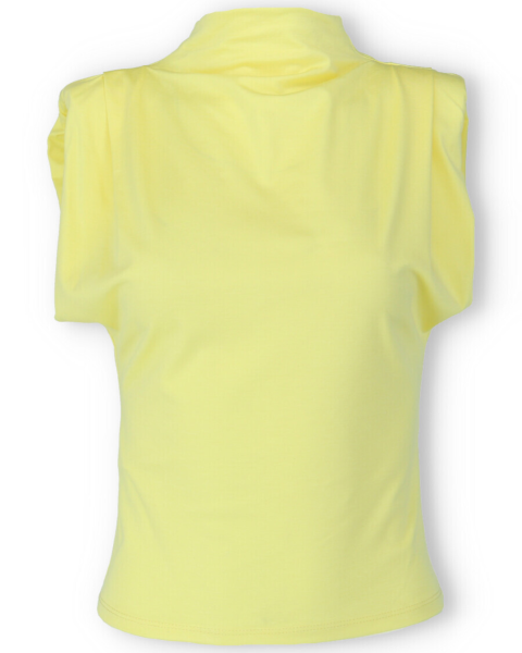 Padded Shoulders Top - Yellow
