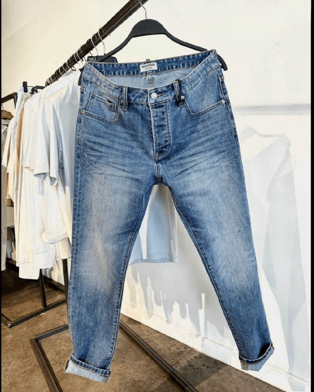 Slim Fit Denim Trousers - Blue